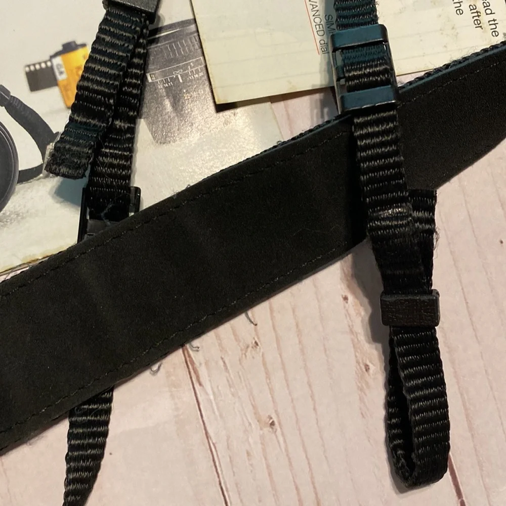 Vintage retro Nikon camera N50 strap and lens cover 1994 accessories